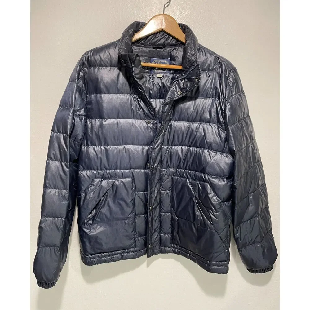 J. Crew quilted Down jacket puffer outerwear sport black winter men M